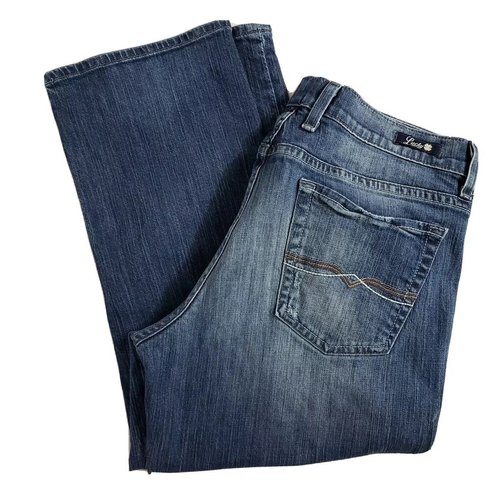 Lucky Brand Women’s Jean 12/31 Logan Classic Rider Crop Stretch 7W10448 Distress